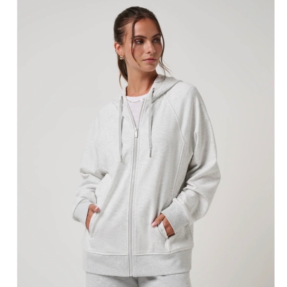 Travis Mathew Women's Off Script Cloud 2.0 Full Zip Hoodie Sweatshirt Gray S